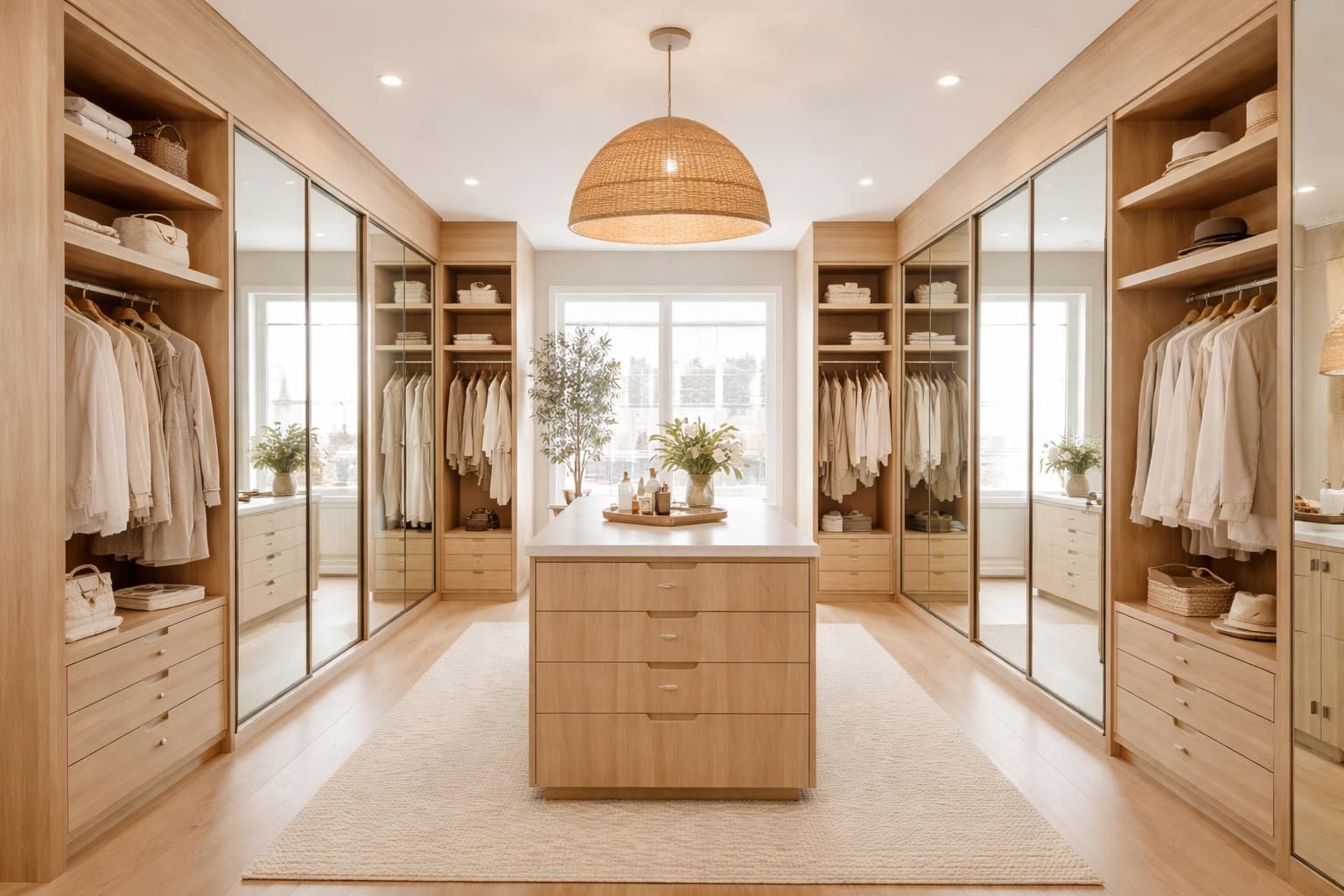 découvrez comment créer un dressing walk-in au style californien élégant avec des portes miroir pour maximiser la lumière et l'espace dans votre chambre.